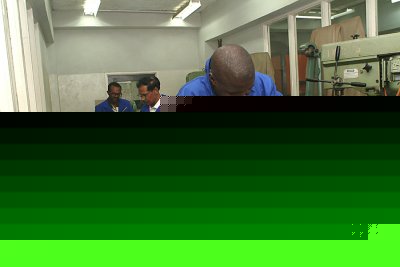 Students in machine room