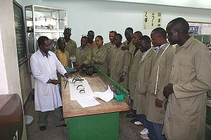 1st year Diploma course: Mr. I. Majo demonstrating design of kafo following drawing