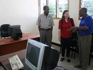 Ms. U. Schoch inspecting the site, left Mr. L. Mtalo, right Mr. A. Ndosi