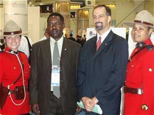 ISPO President Mr. H. G. Shangali escorted to the TATCOT booth