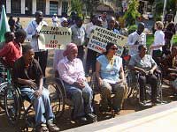 Demonstration by wheelchair users