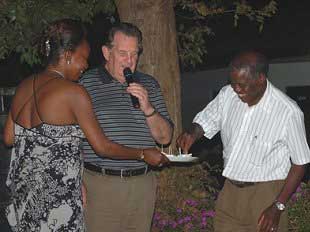 From left to right: Mrs. Shangali, Mr. Sepp Heim, Prof. Kessie