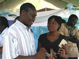 TATCOT tutors demonstrating to students the function of an AFO