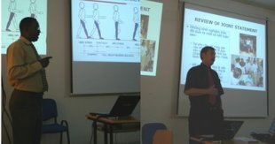 Mr. Shangali and Mr. Raab lecturing at VIETCOT in Hanoi, Vietnam